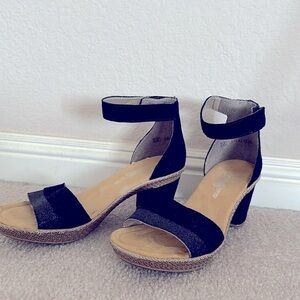 Worn once! Rieker Rabea size 38 black dressy heels (equivalent size to 71/2)